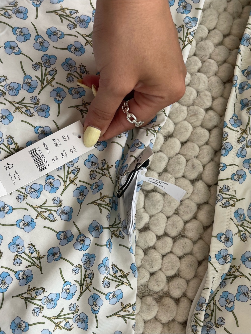 J Crew Floral Blue & White Two-Piece Bikini - Picture 4 of 9